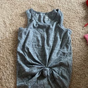 Gray knotted tank top